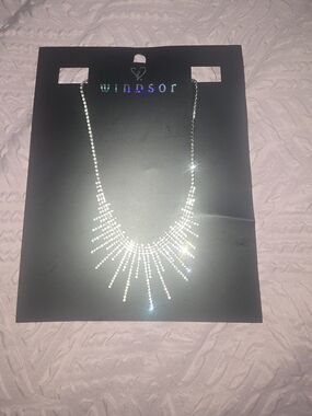 Windsor Silver Crystal Sunburst Necklace